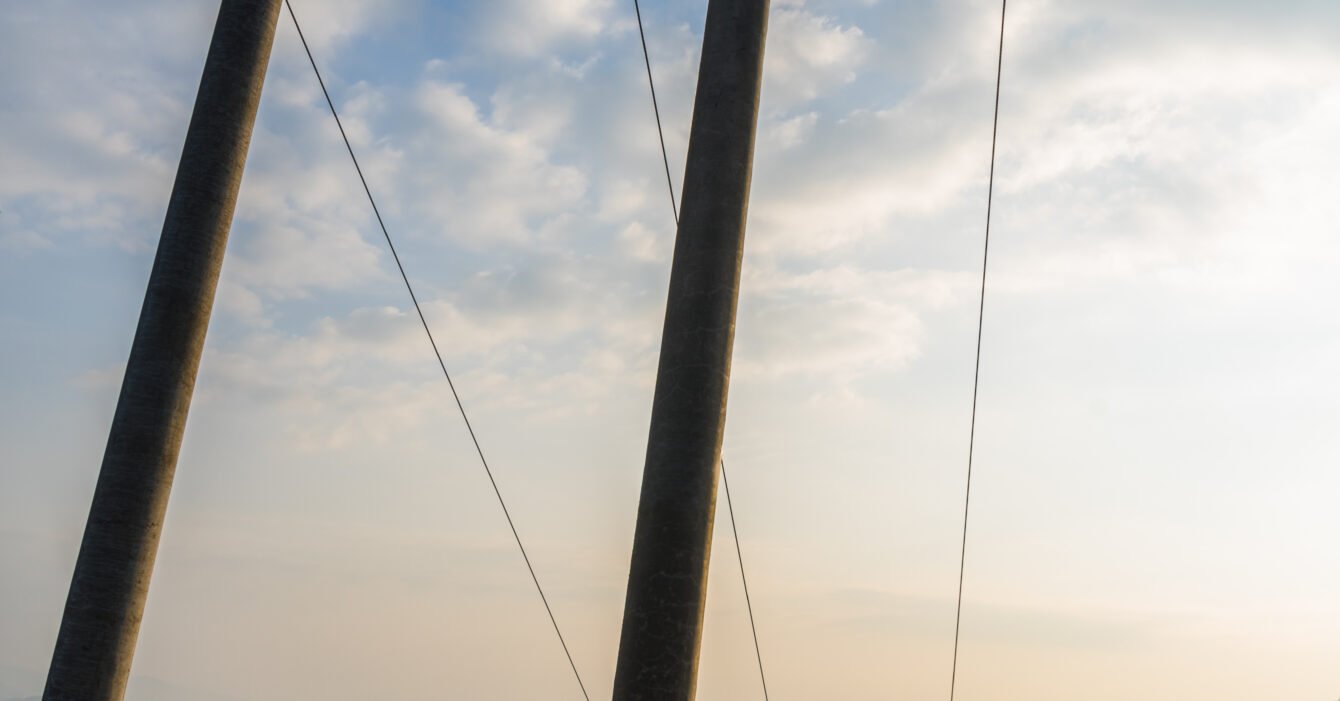 Low Angle View Of telegraph poles