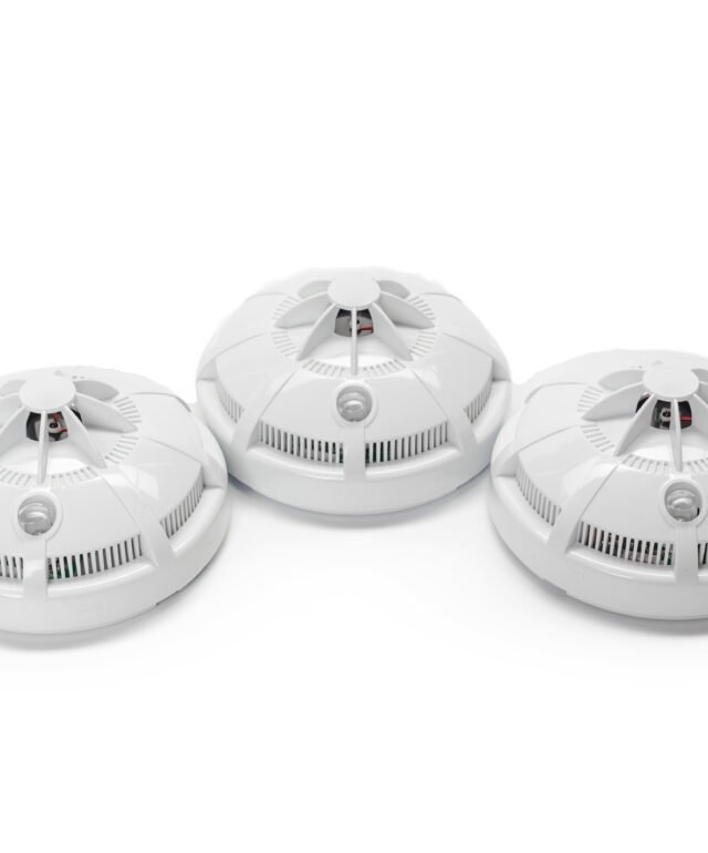 Smoke alarm isolated on white